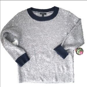 J. Crew Gray Scattered Sequin Sweater